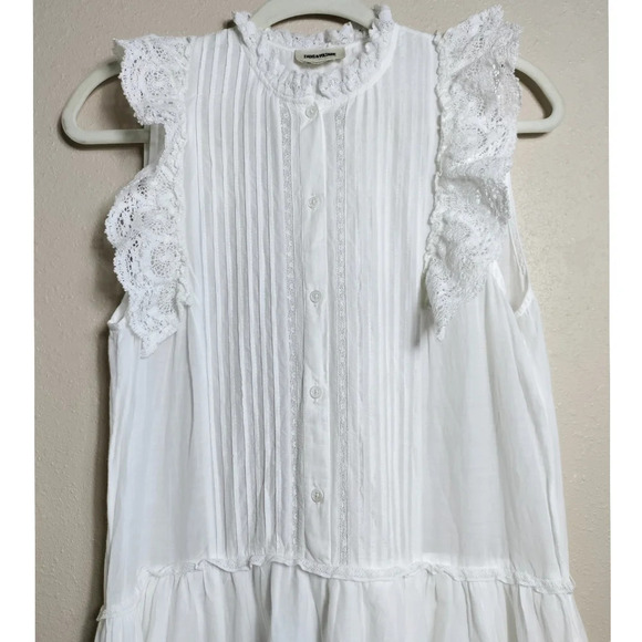 Zadig & Voltaire White Romane Lace-Trimmed Maxi Dress Size Medium - Picture 4 of 8